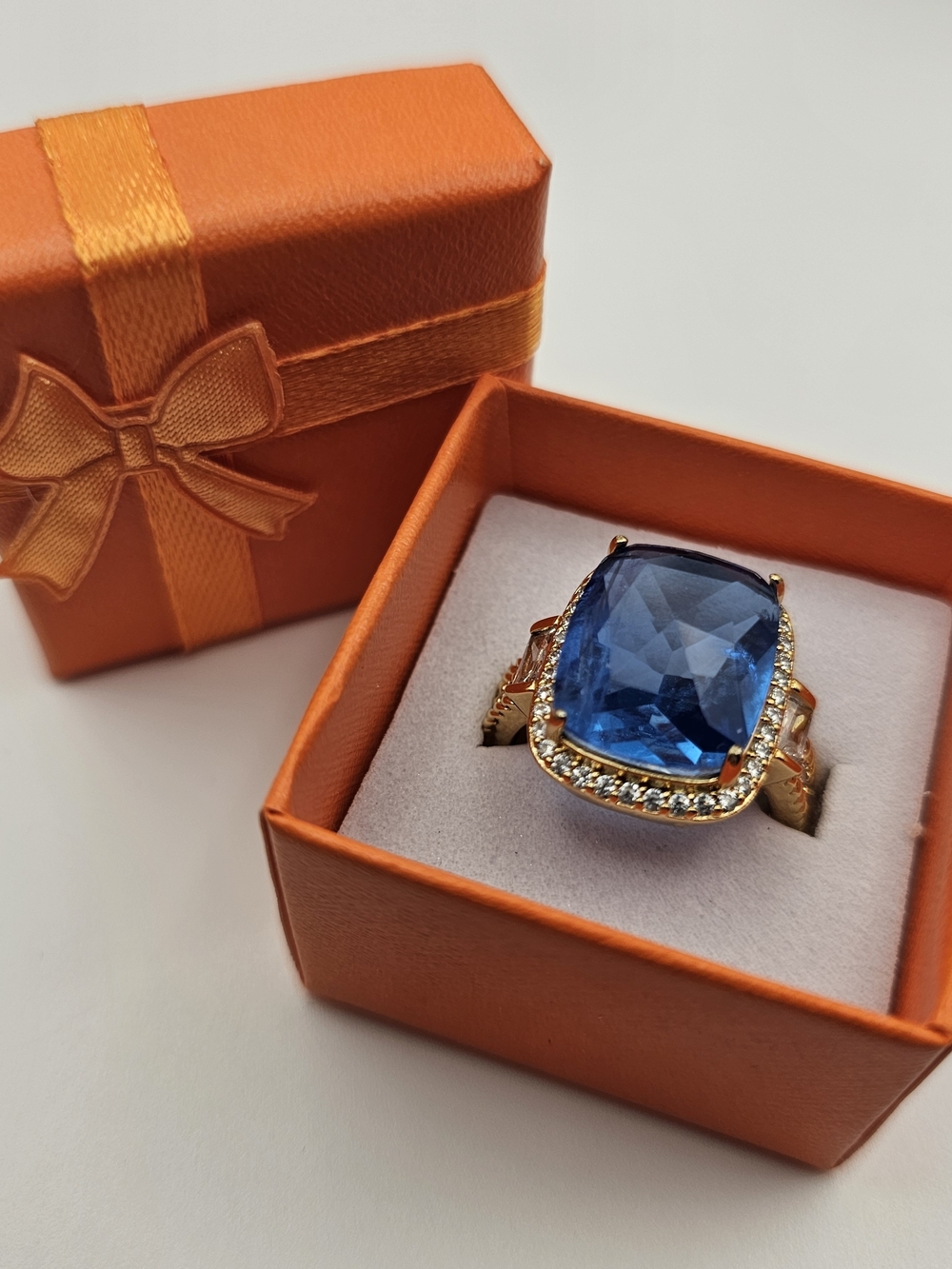 NEW Bomb Party Resort Wear "Seaside Statement" Blue Lace Agate Ring Size 8 $150